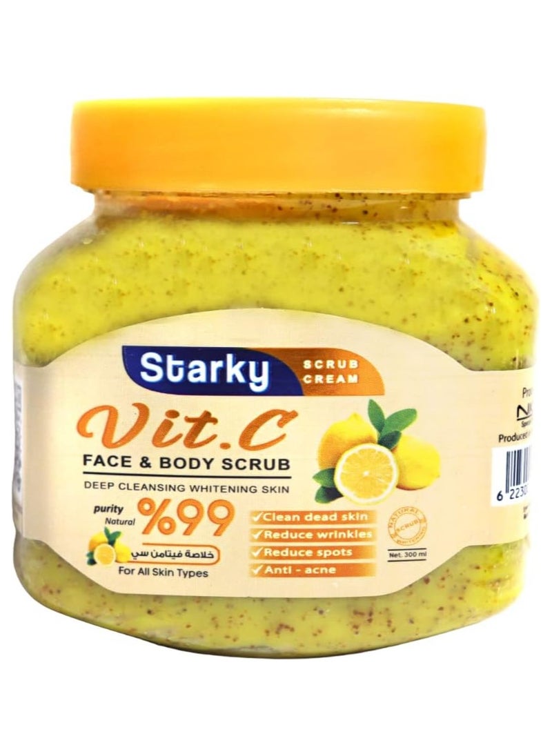 Starky Natural Scrub Cream With Vitamin C For Face And Body - 300 ml  - Image 1