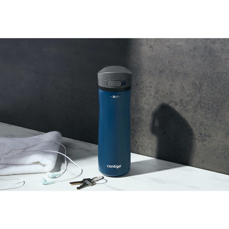Contigo Jackson Chill 2.0, Vacuum-Insulated Stainless Steel Water Bottle with Secure Lid, Leak-Proof Travel Friendly, 20oz Capacity, Blueberry Color, Keeps Drinks Cold for 12 Hours - Image 5