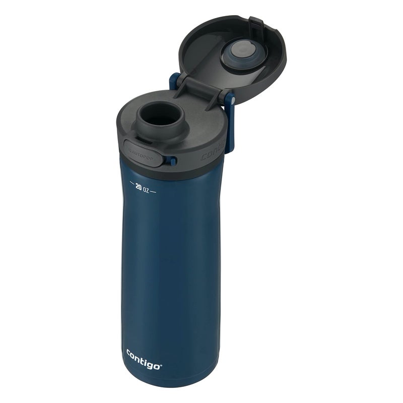 Contigo Jackson Chill 2.0, Vacuum-Insulated Stainless Steel Water Bottle with Secure Lid, Leak-Proof Travel Friendly, 20oz Capacity, Blueberry Color, Keeps Drinks Cold for 12 Hours - Image 3