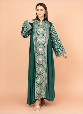 Modern Embroidered Jalabiya IK2023 Green - pzsku/ZAD3C9E224419E0997DA4Z/45/1741001107/2ed5ae20-ad01-4056-a330-bbbdef02e422