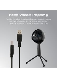 VERTUX Vertux Desktop Microphone, Premium USB Condenser Microphone with HD Sound, Headphone Output, Smart LED Light Adjustable Stand, Volume Control, Mute Button and 360 Degree Swivel Ball Head for Gaming Console, Recording, Skype, PC, Sphere Black  - Image 4