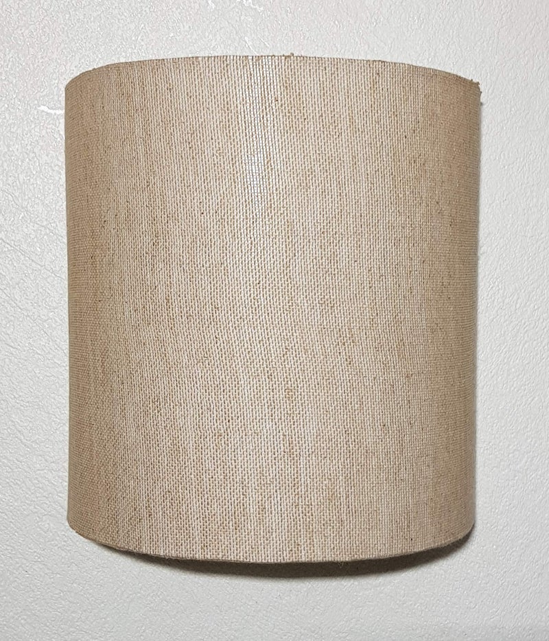 Mufasa Wall Mounted Lamp Lights Half Shade Bedside Fabric Lampshade Sconces- with Holder and Bulb (Brown Jute) - Image 3