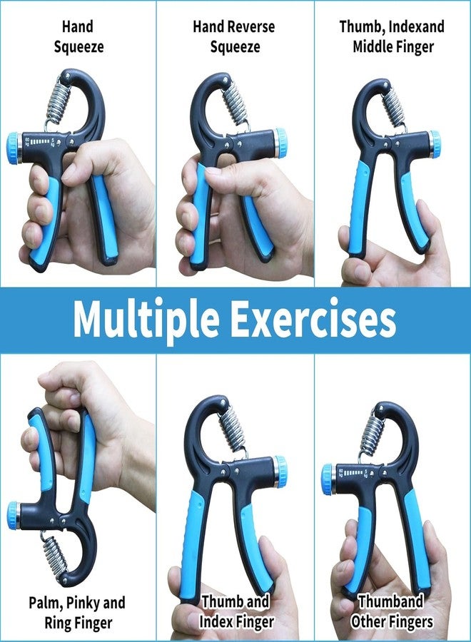 XYNO Hand Grip Strengthener, 2 Pack, Adjustable Resistance 10-130 lbs, Forearm Exerciser with Counter, Grip Strength Trainer (DEEP BLUE) - Image 4