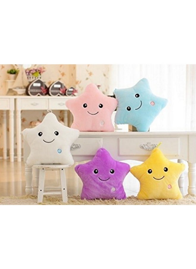EZ Life EZ Life Smiling Star Illuminating 7 Color LED Light Plush and Soft Toy and Pillow - White, Standard - Gifts for Kids, Creative Glowing LED Night, Home, Room Décor  - Image 5