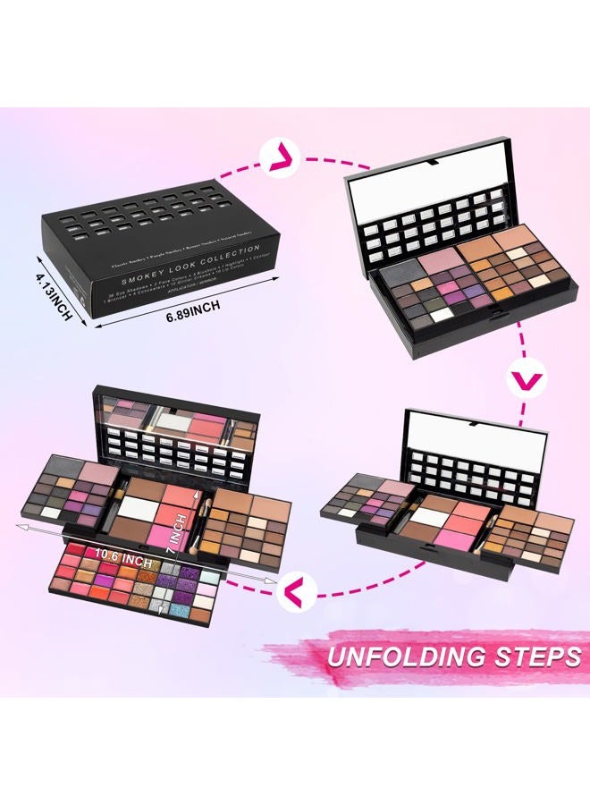 UDUOLER All In One Makeup Gift Kit - Ultimate Color Combination - 36 Eyeshadow, 28 Lip Gloss, 3 Blusher, 4 Concealer, 3 Contour Powder, 3 Brushes, 1 Mirror, 74 Colors Palette Set - Image 3