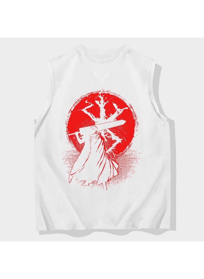 Generic - Berserk Anime Print 2024 Cotton Tank Top Tee White - Image 1