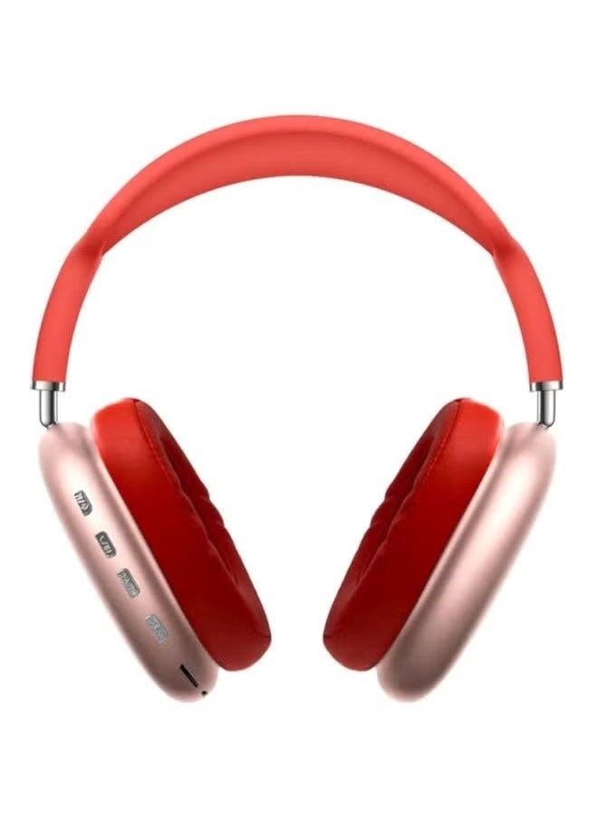 BSNL P9 Bluetooth Wireless Headset – Over-Ear Headphones with Built-In Mic, Noise-Canceling, Stereo Sound, Comfortable Ear Cushions, Long Battery Life, and Wireless Connectivity – Perfect for Gaming, Calls, Music & Travel Red  - Image 1