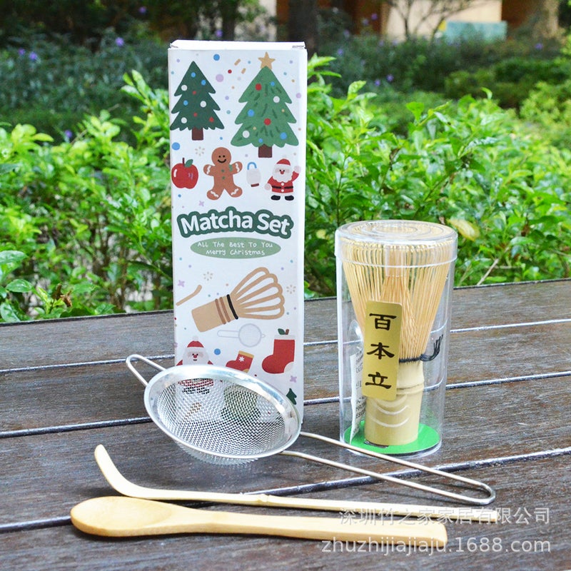 Christmas Gift Matcha Set With Matcha Tools, Tea Ceremony Matcha Whisk, Tea Spoon, Tea Stirrer 304 - Image 1