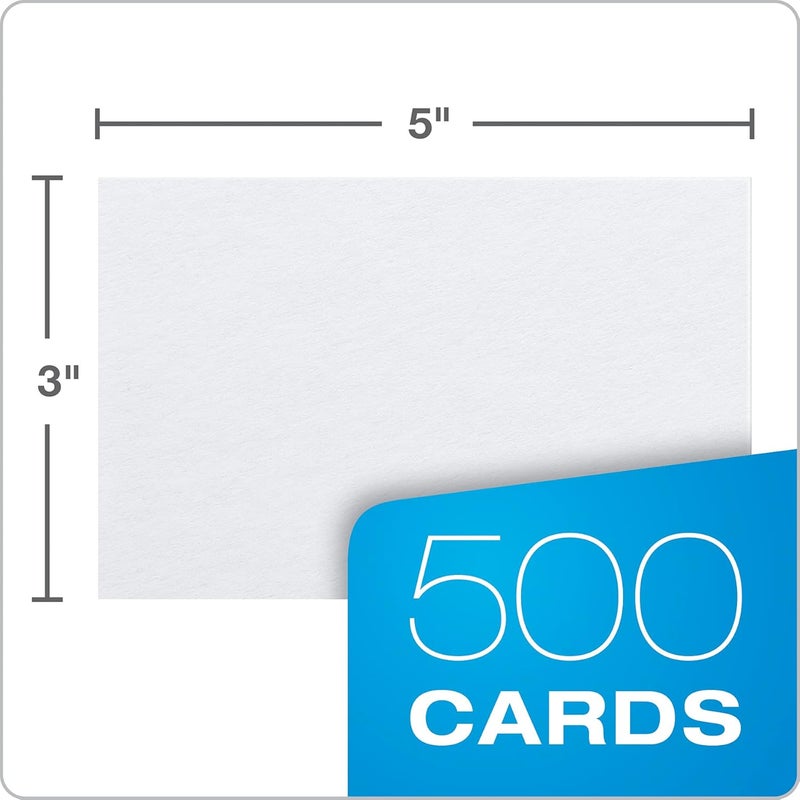 Oxford Index Cards, 3 x 5 Inches, White, Blank Notecards, Flashcards for School and Studying, Bulk Pack of Note Cards, 500 Count (5 Packs of 100) (40175) - Image 3