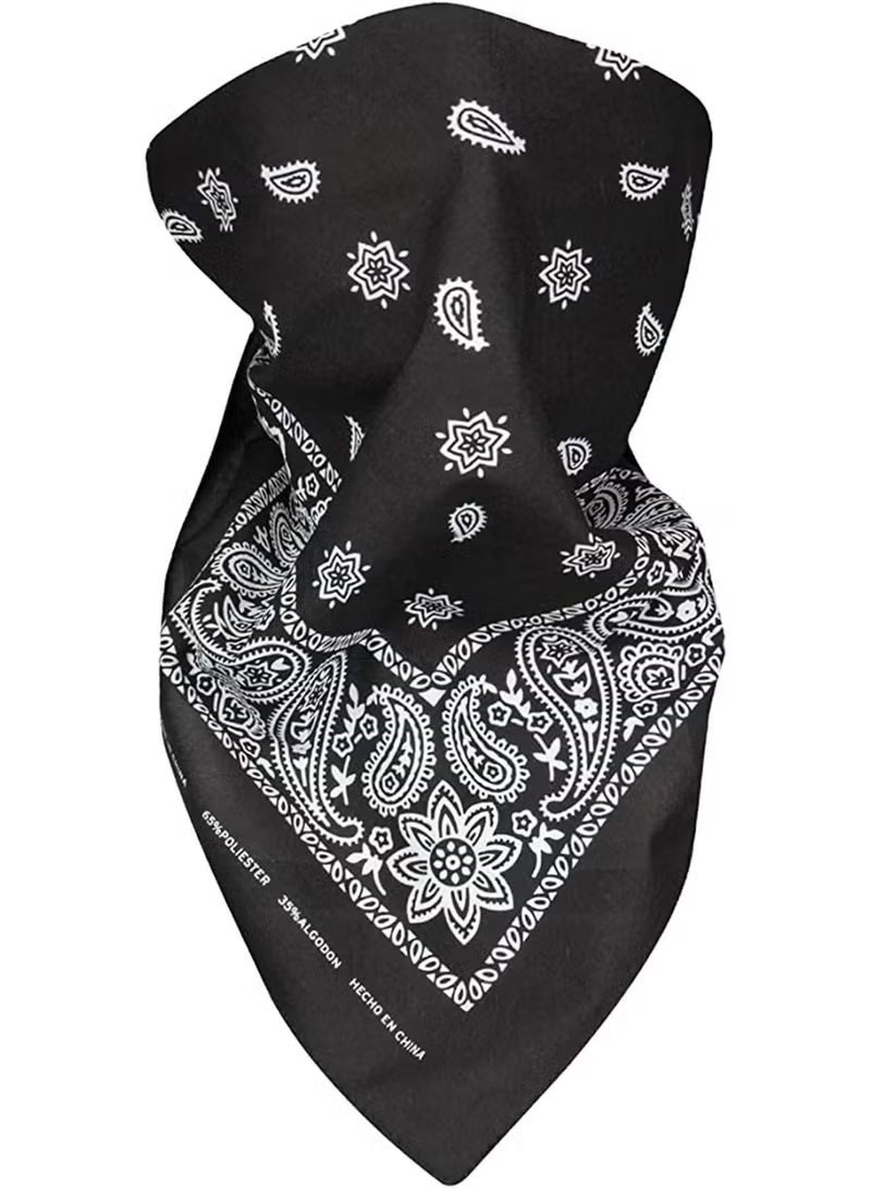 3 PCS Paisley Print Bandanas Multi-Purpose Assorted Cowboy Bandanas Unisex Head Wrap Scarf Wristband for Adults and Kids 54cmx54cm Black,Dark blue,dark brown - Image 5