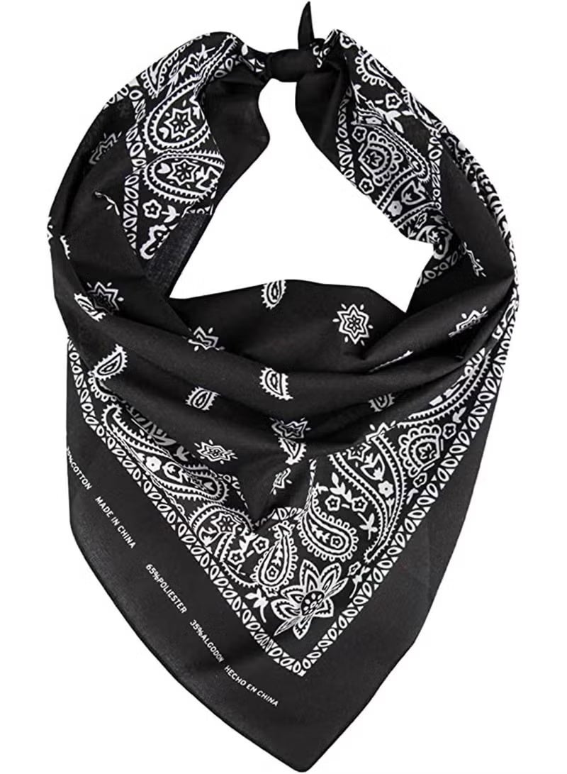 3 PCS Paisley Print Bandanas Multi-Purpose Assorted Cowboy Bandanas Unisex Head Wrap Scarf Wristband for Adults and Kids 54cmx54cm Black,Dark blue,dark brown - Image 4