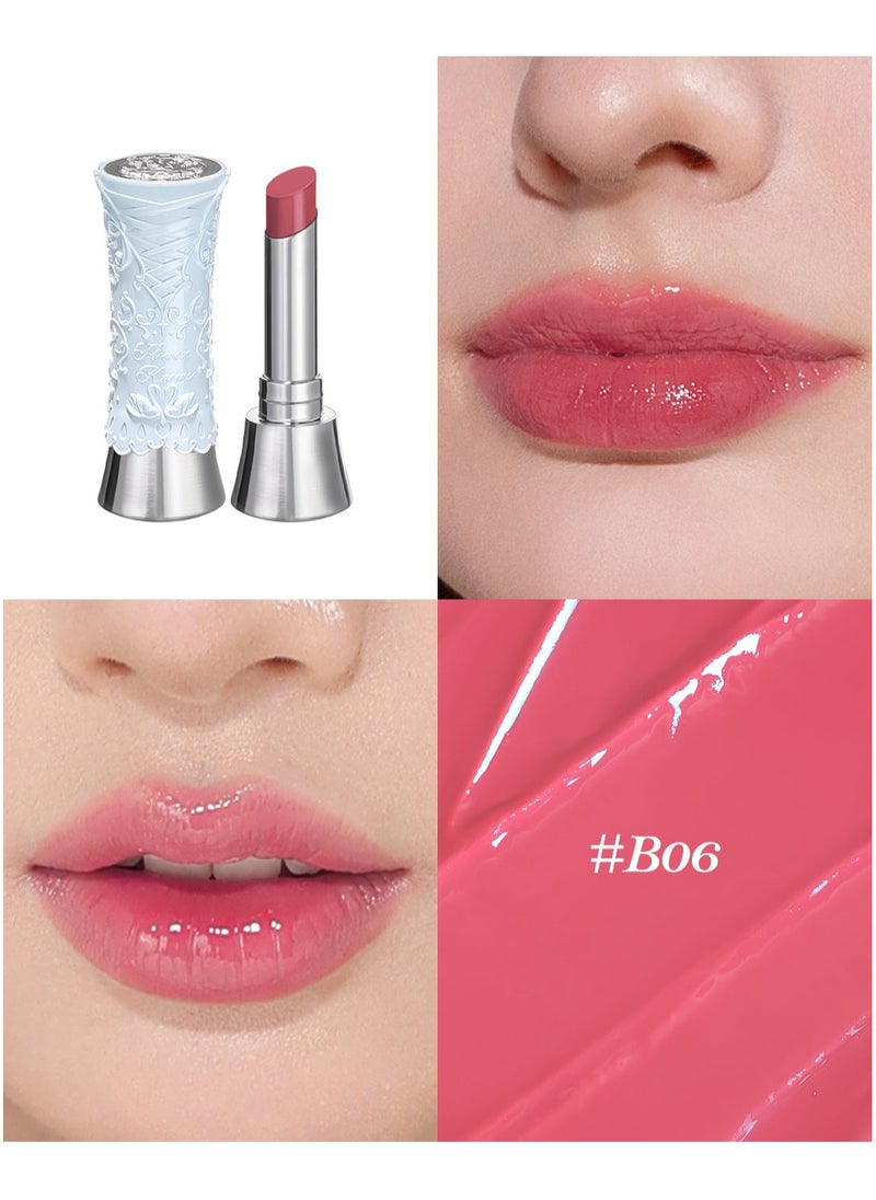 Flower Knows - Swan Ballet Solid Lip Glaze Mirror Lipstick Processional Makeup Lip-gloss Moisturizing Korean Hydrating Lipstick (B06 Blue Ribbon) - Image 1
