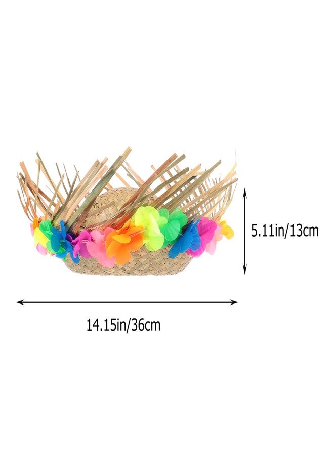 Alipis Hawaii Straw Hat - Beach Summer Straw Caps Beachcomber Farmer Hats for Halloween Party Costumes Accessories Girls Womens or Boys - Image 2