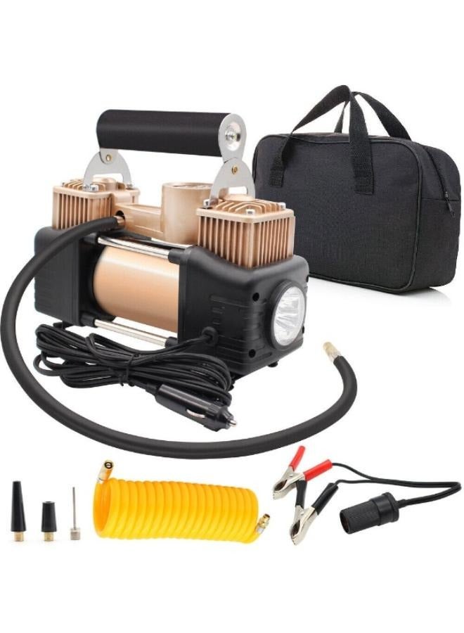 Generic Tire Inflator Car LED lights Pump Air Compressor Electric Portable Auto DC 12V  - Image 1