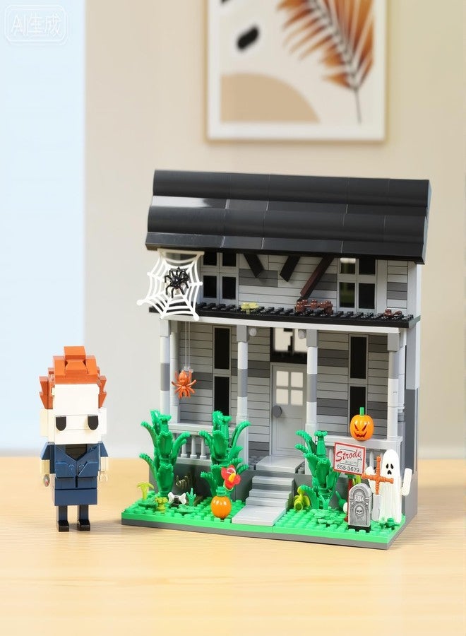 Spaciolo Halloween Movie Building Set - Horror House & Figure, Toy Building Blocks Compatible with Lego, Collectible for Horror Fans & Adults, Creative DIY Display Toy - Image 2