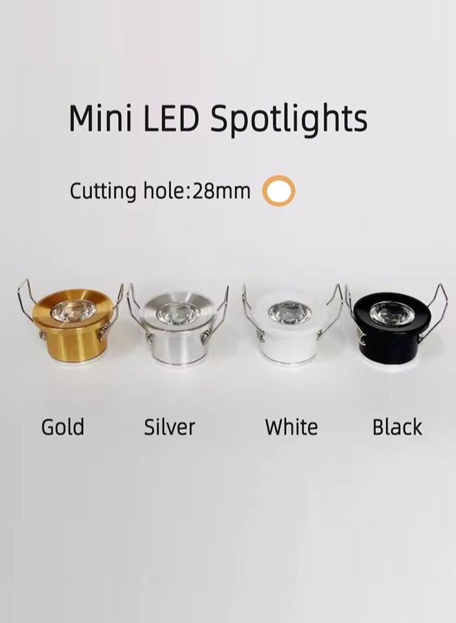 أضواء سبوت LED صغيرة 3 وات، فتحة صغيرة AC110-220V لسقف المنزل، خزانة الملابس، خزانة النبيذ، ضوء صغير للأعمال الفنية، المكتب، المتجر (لون أسود، 3000 كلفن أبيض دافئ) عبوة من قطعتين - Image 4