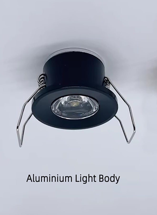 أضواء سبوت LED صغيرة 3 وات، فتحة صغيرة AC110-220V لسقف المنزل، خزانة الملابس، خزانة النبيذ، ضوء صغير للأعمال الفنية، المكتب، المتجر (لون أسود، 3000 كلفن أبيض دافئ) عبوة من قطعتين - Image 2