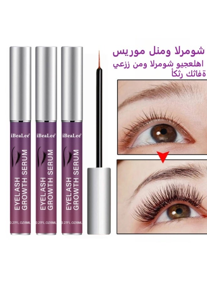 iBealee 3-PACKS Eyelash Growth Serum｜Natural Plant Extracts,Boosted Grouth and Thicker 8ml*3 - Image 1