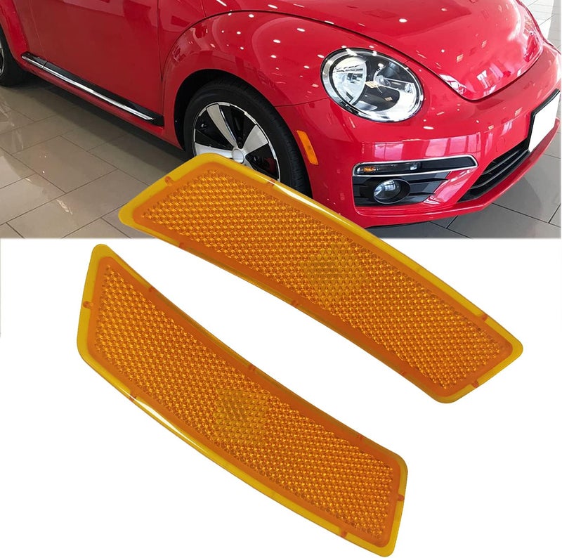 KYYET Amber Lens Front Bumper Side Marker Light Lens Housing for VW Beetle 2012-2019 & Tiguan 2018-2021 - Image 2
