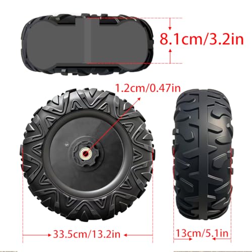 JRRXM 2Pack 33CM13 EVA Solid Compound Tire for Power Wheels Ride on Car Alligator Tires Wheels Upgrade12CM047in Aperture FrontRear Wheel for CarSUVUTVATVMotorcycle Replacement Parts - Image 3