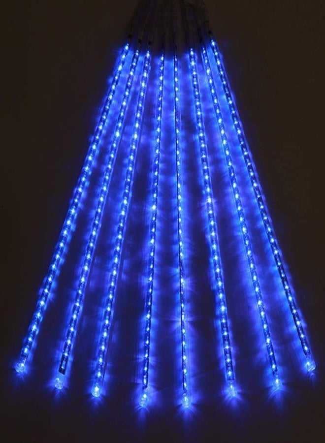 MIRADH Rain Drop Lights, LED Meteor Shower Lights 11.8 inch 8Tubes 192leds, Falling diwali for decoration for home for home decoration (Blue) - Image 2