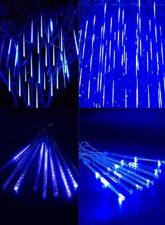 MIRADH Rain Drop Lights, LED Meteor Shower Lights 11.8 inch 8Tubes 192leds, Falling diwali for decoration for home for home decoration (Blue) - Image 5