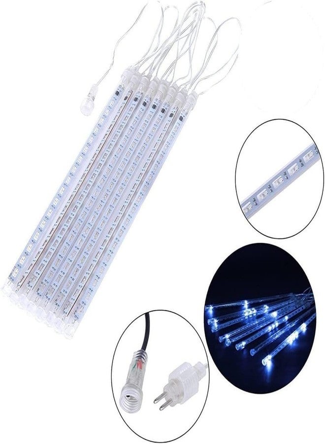 MIRADH Rain Drop Lights, LED Meteor Shower Lights 11.8 inch 8Tubes 192leds, Falling diwali for decoration for home for home decoration (Blue) - Image 3