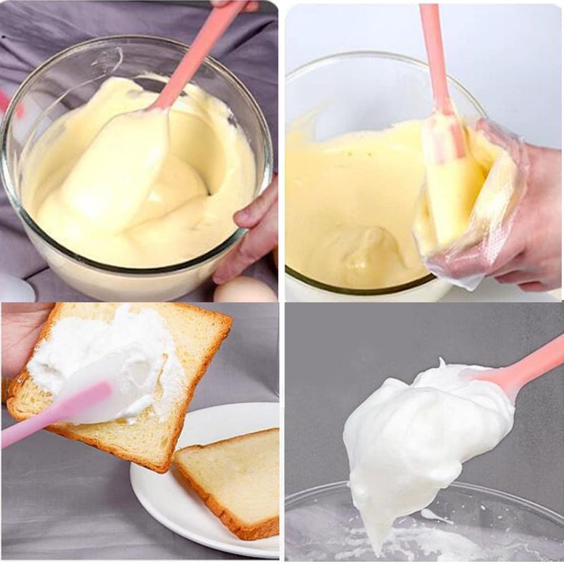 Utoolmart ملاعق سيليكون من يوتولمارت  ملاعق صغيرة  أدوات طبخ  مقاومة للحرارة  غير لاصقة  ملاعق مطبخ  للخبز والطهي  للكعك/الكريمة/المعجنات/الزبدة/خلط العجين/الطهي  وردي - Image 4