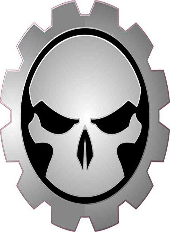 StickerTalk Gear Skull Vinyl Sticker, 5 inches by 5 inches