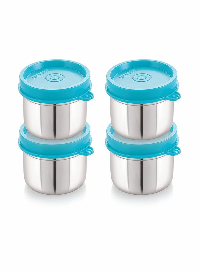 STEELLOCK Stainless Steel Airtight Container | Leak Proof Container/Storage/Lunch Box with Lid | BPA Free, Durable & Rust-Proof | SL-11-set of 4, 120ml each, Turquoise - Image 1