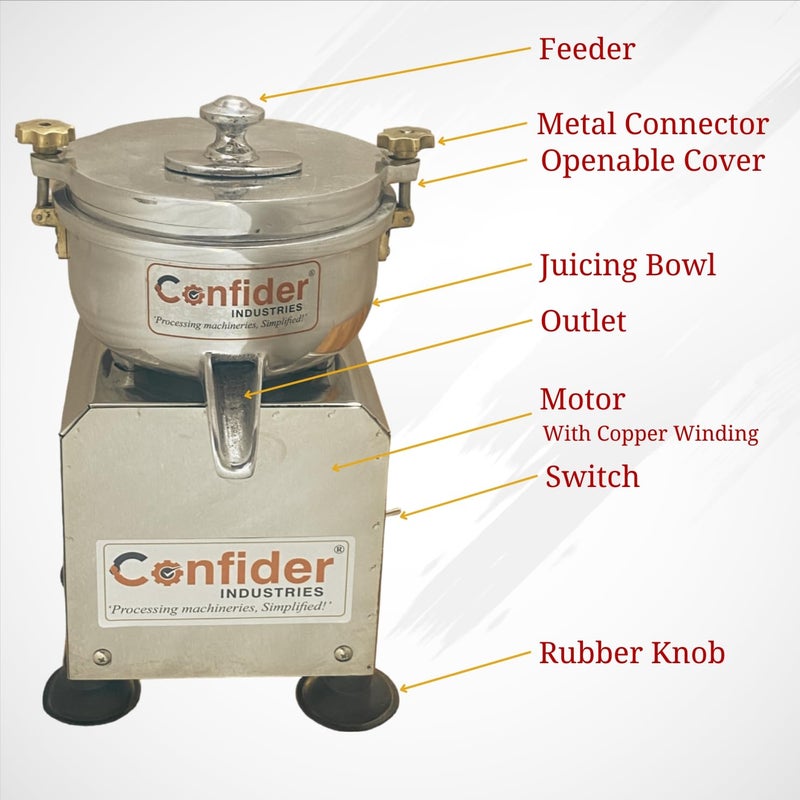 Confider INDUSTRIES Confider Industries Electric Juicer Machine for Fruits and vegitables Electric Start Centrifugal Tabletop Doemstic and Commercial Purpose Metal Steel Body Higher Power Energy Saving  - Image 4