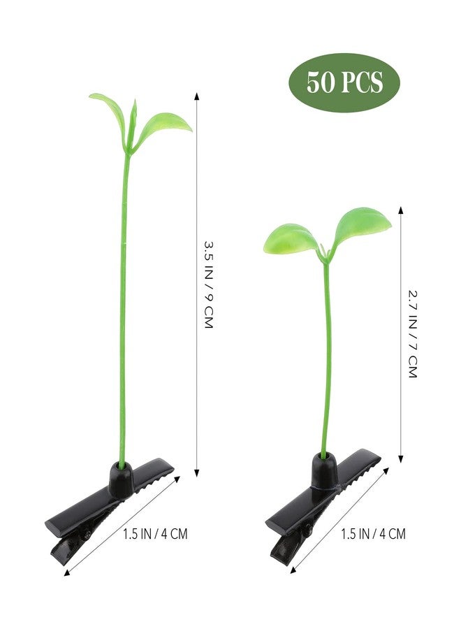 DOITOOL Bean Sprout Hair Clip: 100Pcs Funny Hair Clips Green Plant Hair Clips Little Grass Hairpin Cute Grass Ornaments Plant Grass Hair Accessories DIY for Home Party - Image 3