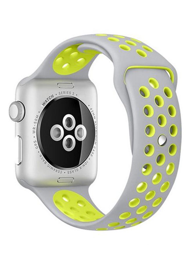 Replacement Band For Apple Watch 42mm Grey/Yellow - Image 4