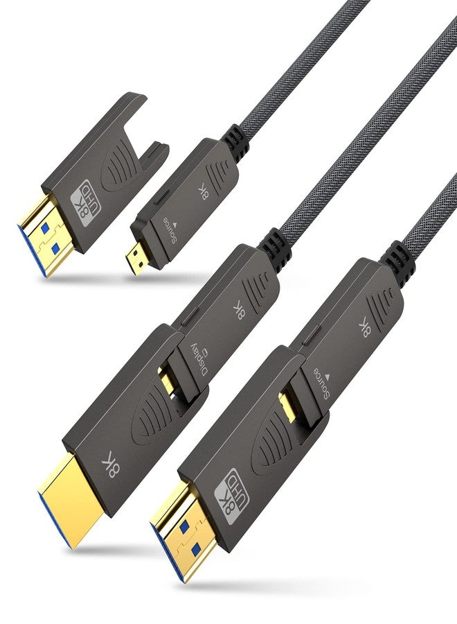 BIFALE 8K Fiber Optic HDMI 2.1 Cable 75ft, Detachable 8K HDMI 2.1 Cable Support eARC, 48Gbps, 8K@60Hz, 4K@120Hz with Dual Micro HDMI for RTX 3080/3090, Xbox Series X, PS5, Denon AV Receiver - Image 1