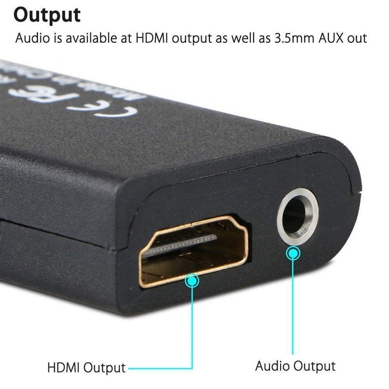 Tobo محول صوت وفيديو PS2 إلى HDMI 480i/480p/576i مع مخرج صوت 3.5 مم يدعم أوضاع عرض PS2 (أسود)(TD-313GA) - Image 1
