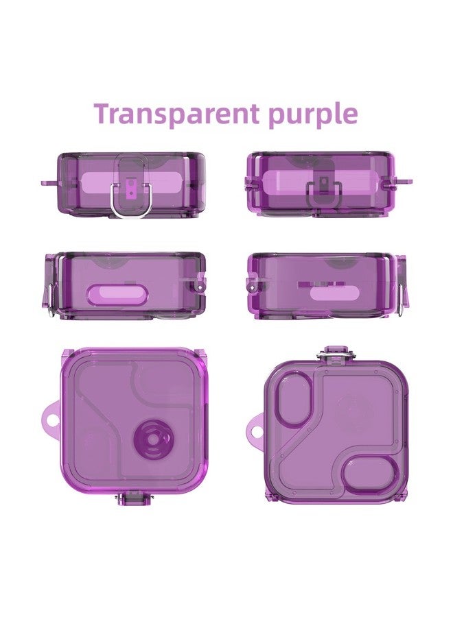 Loquat Suitable For Nothing Ear2 Headset Protective Cover Fashionable Simple Transparent Mirror PC Shell Waterproof Drop-resistant Storage Cover-Color:Transparent Purple-Model:D30 - Image 1