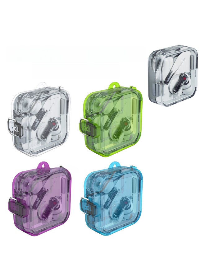 Loquat Suitable For Nothing Ear2 Headset Protective Cover Fashionable Simple Transparent Mirror PC Shell Waterproof Drop-resistant Storage Cover-Color:Transparent Purple-Model:D30 - Image 2