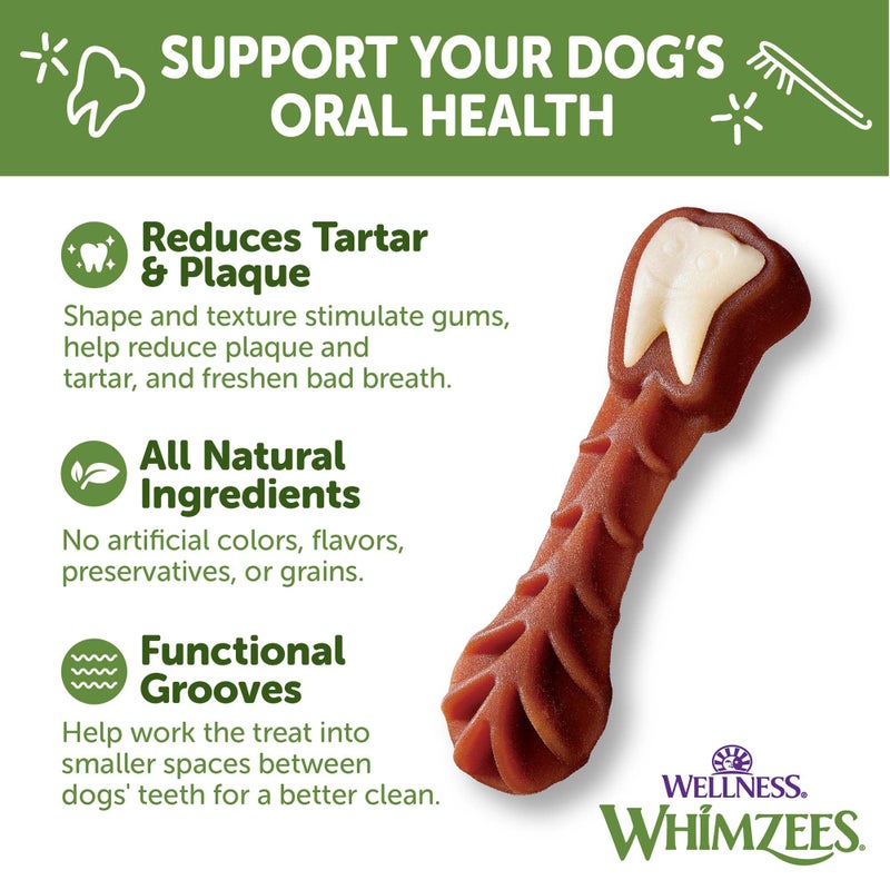 WHIMZEES Wellness WHIMZEES Brushzees Dog Dental Treats, Natural Chews, Medium Size Stick, (12 Count) - Image 5