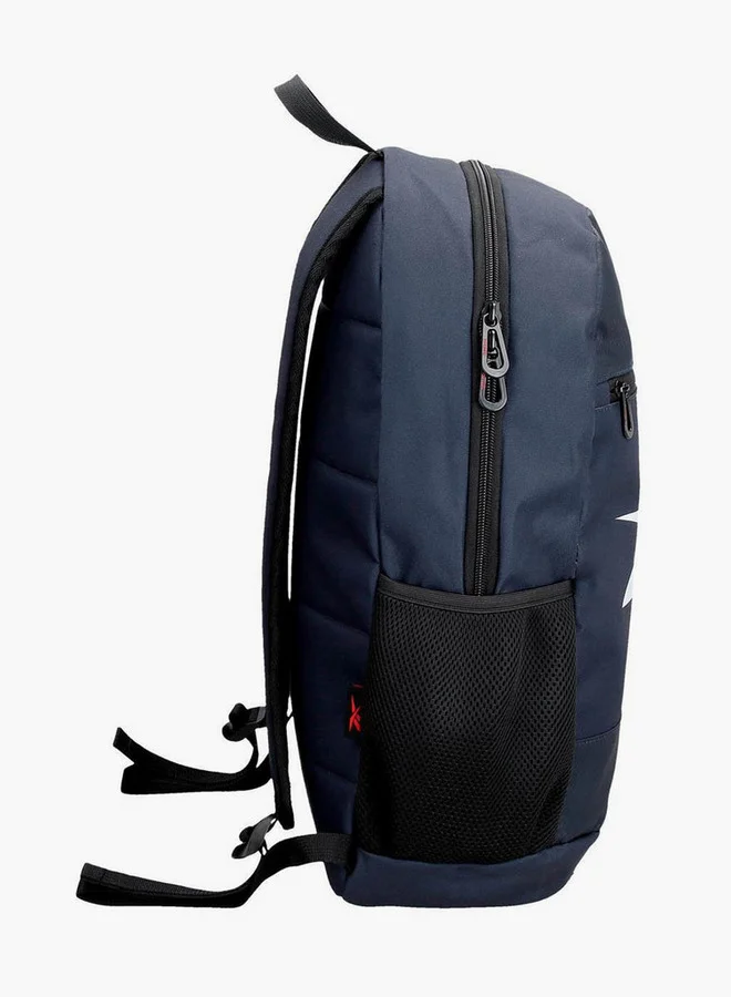 ريبوك Logo Print School Backpack with Adjustable Straps and Zip Closure - 38x19x43 cm