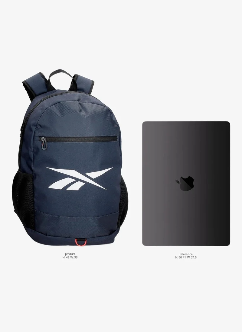 ريبوك Logo Print School Backpack With Adjustable Straps And Zip Closure - 38X19X43 Cm