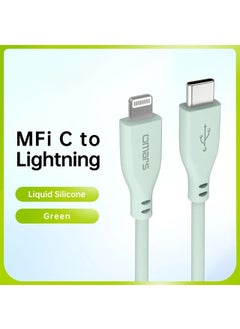 omars USB-C To MFI Lightning iPhone Silicone Pd Fast Charging Cable Green  - Image 1