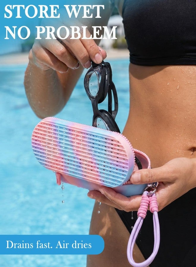 Dolreme Swim Goggle Case with Drain Holes, Breathable Silicone Holder for Kids & Adults, Clip-On Design Keeps Goggles Dry, Clean & Scratch-Free, Fits Multiple Pairs for Swim Team & Travel - Image 2