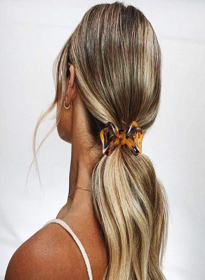 CAKURE Bow Hair Ties Tortoise Shell Ponytail Holder Bow Hair Accessories for Women and Girls (Pack of 2) - Image 5