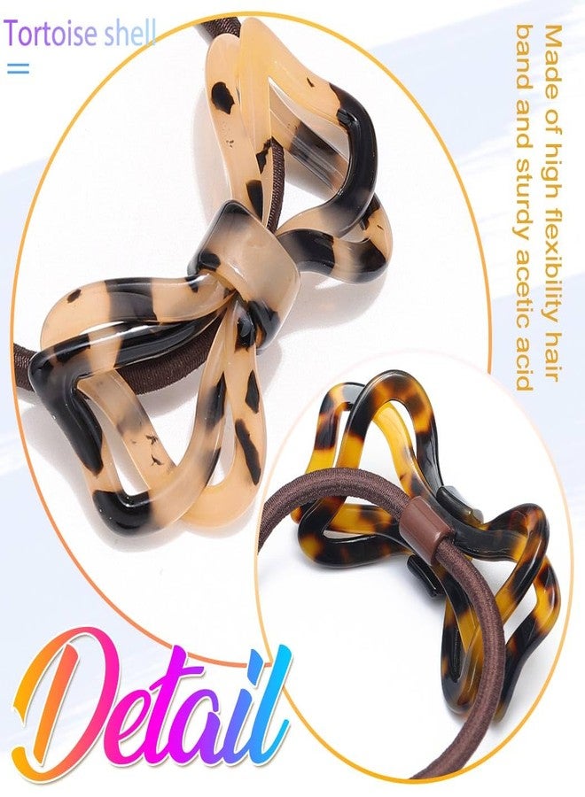 CAKURE Bow Hair Ties Tortoise Shell Ponytail Holder Bow Hair Accessories for Women and Girls (Pack of 2) - Image 4