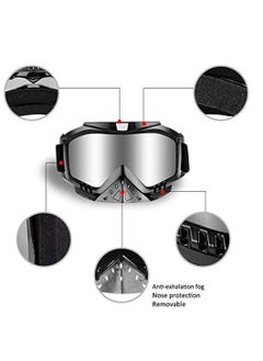 نظارات واقية للدراجات النارية وخوذة واقية من الأشعة فوق البنفسجية ومضادة للرياح والغبار ومضادة للضباب ونظارات لسباقات الطرق الوعرة مع غطاء رأس بمظهر رائع وعدسة فضية 2 في 1 - pzsku/ZAD3DFBC2A7724533E2B2Z/45/_/1695872319/ba6b739f-f8f9-4b79-9b09-b6cbfe4708f8