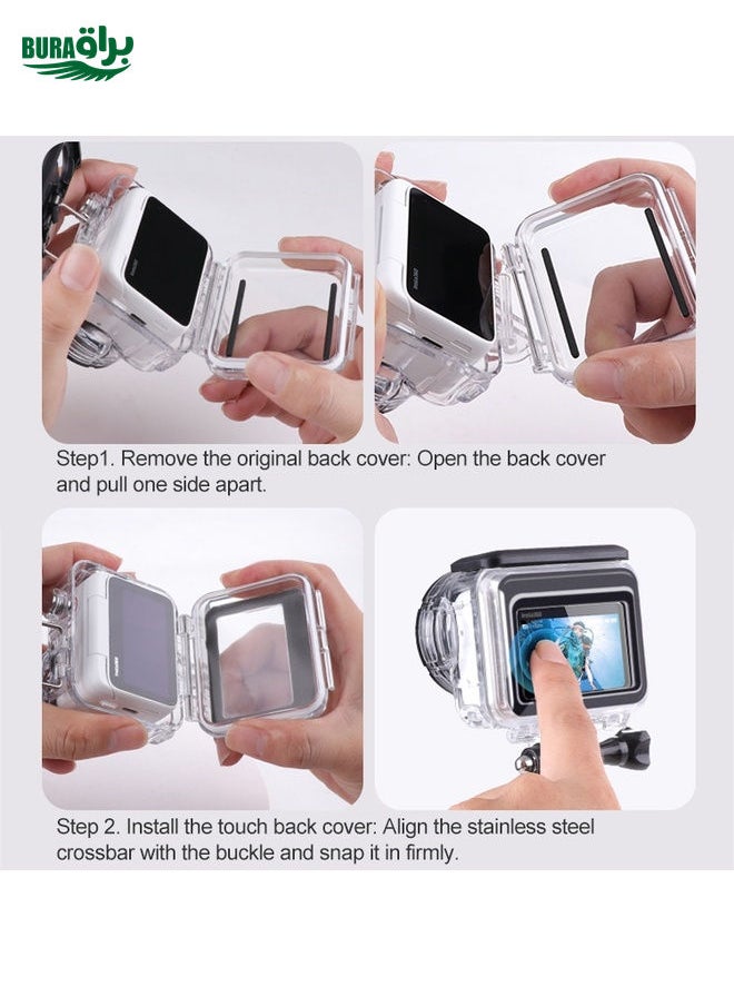 BURAQ For Insta360 GO 3 Waterproof Case Touch Back Cover  - Image 3