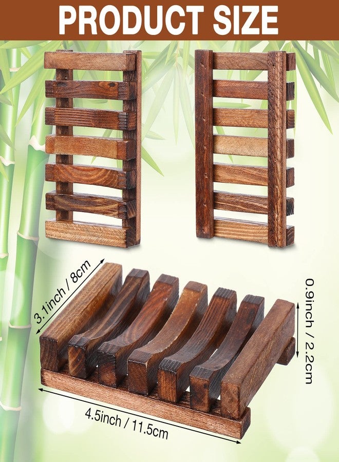 Skylety 50 Pieces Wooden Shower Soap Dish Bulk Soap Holder Savers Draining Tray Case Stand for Bathroom Kitchen Travel Sponge Shampoo Sink, 4.5 x 3.1 x 0.9 Inches (Brown Color) - Image 2