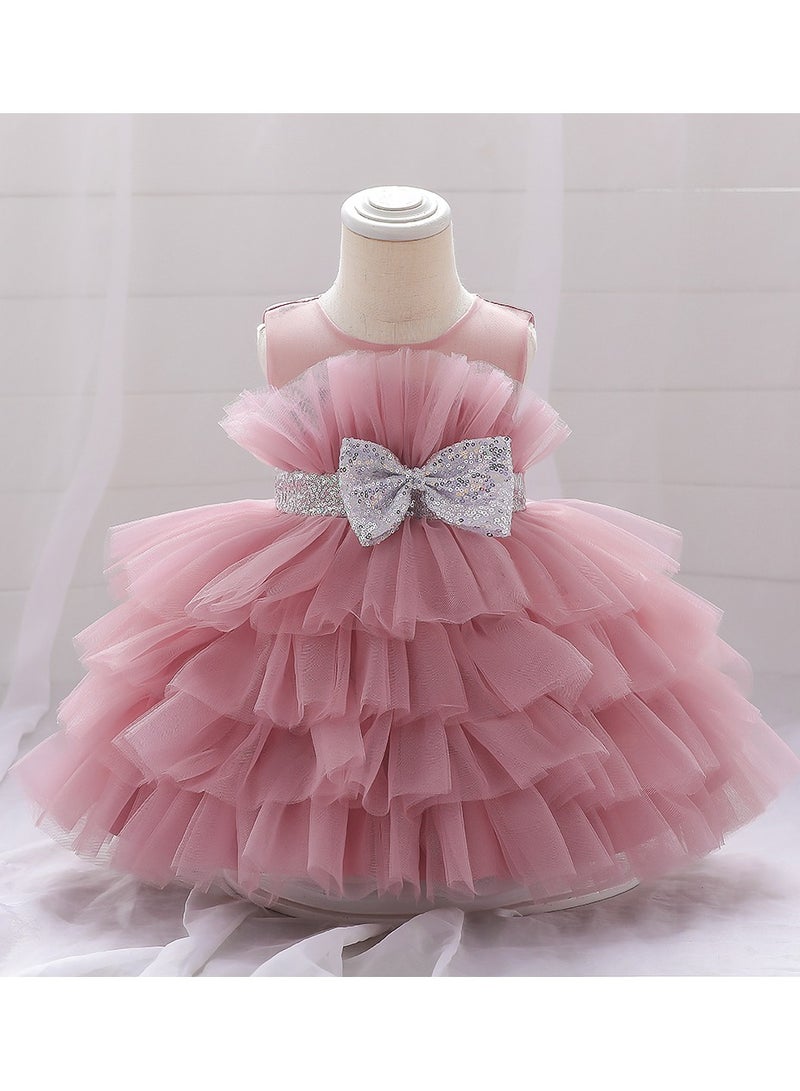 D'Daniela Fluffy Party Dress "Juliet" Powder Pink Colour - Image 1