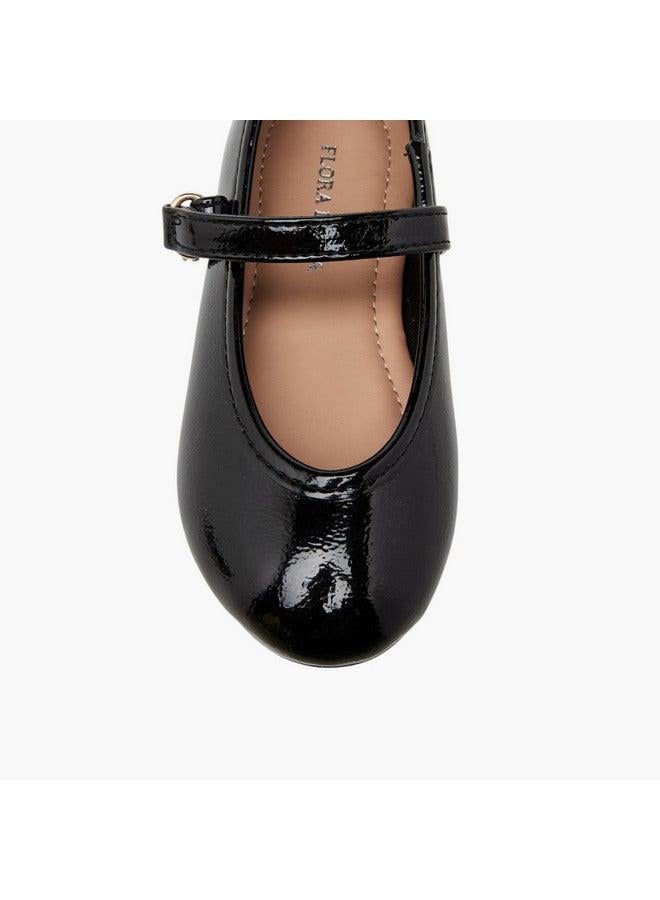 Flora Bella By Shoexpress Girls Solid Ballerina Shoes with Hook and Loop Closure - Image 4