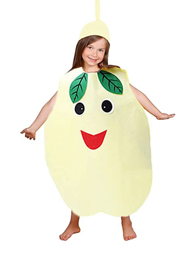 Kids Fruits Vegetables and Nature costumes Suits outfits Fancy Dress Party Boys and Girls Costume Suit with Hat (Pear) - Image 4